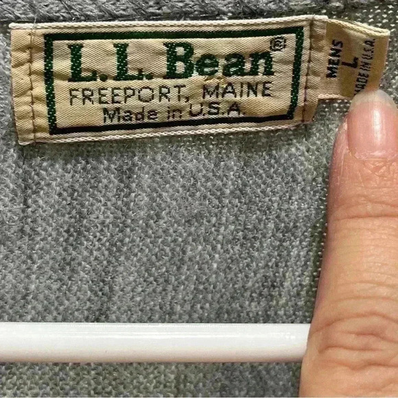 L.L BEAN VINTAGE 80’s Grandpa Cardigan amazing vintage cond. Grey button … - Picture 6 of 9